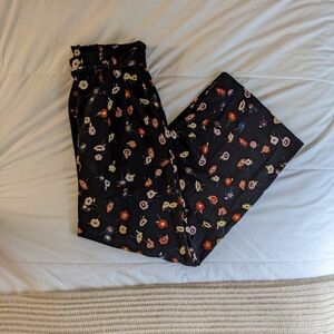 Zara flowy floral pants with front tie